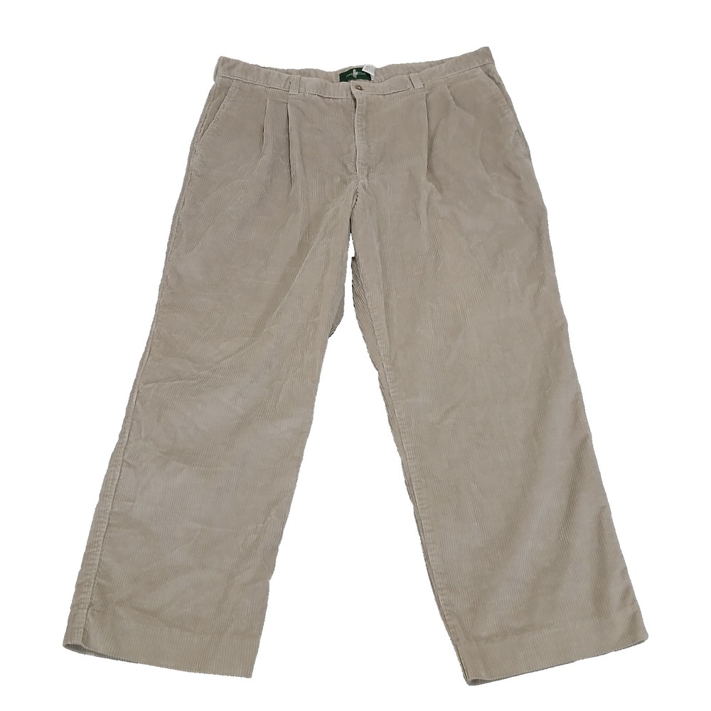 Vintage Hunt Club Pants‎ Pleated Mens 40x30 Beige Corduroy Lined Wide Leg
